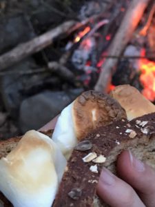 Roasted marshmallows on a slice of Sonoma Bread.
