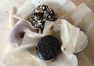 Valhorna Chocolate Crunch (bottom center) is a custard filled donut.\