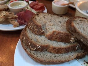 Grand Central Baking Rye sourdough slices with Agrodolce’s antipasto misto.